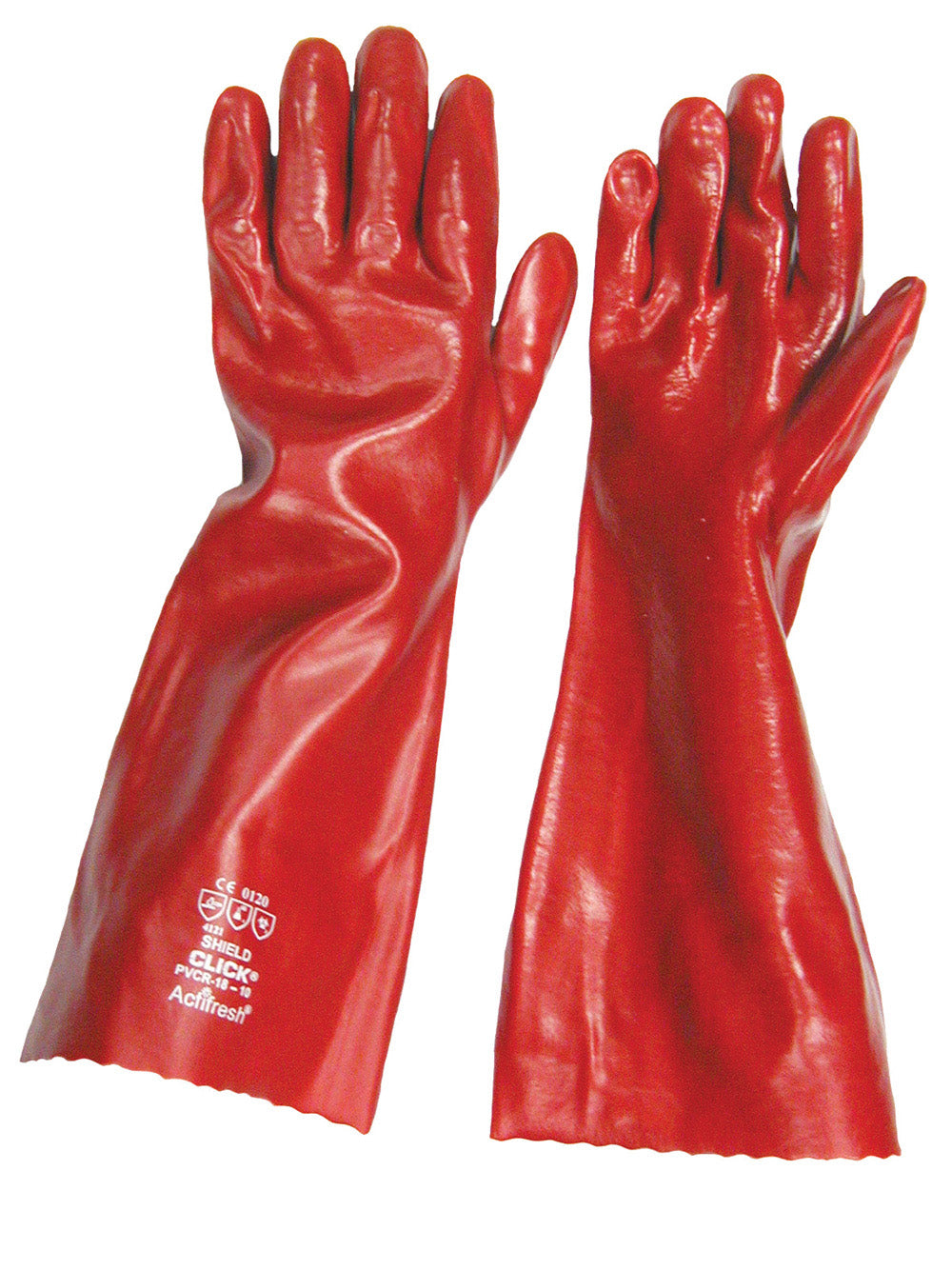 SAFELINE 18 PVC GLOVES RED GAUNTLETS (PV91-45)