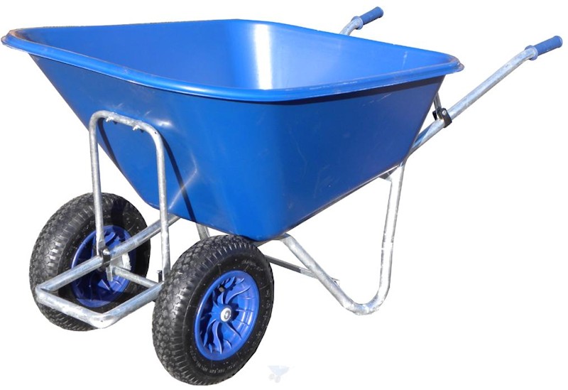WORKMAN 200L Plastic Twin Wheelbarrow-Blue