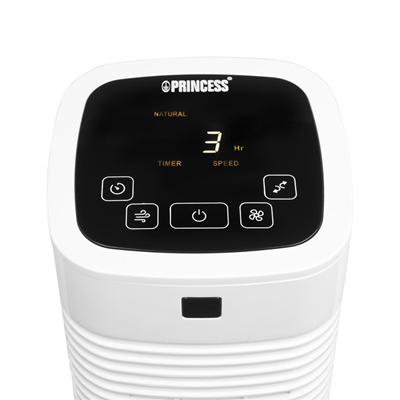 Princess Smart Compact Tower Fan - White