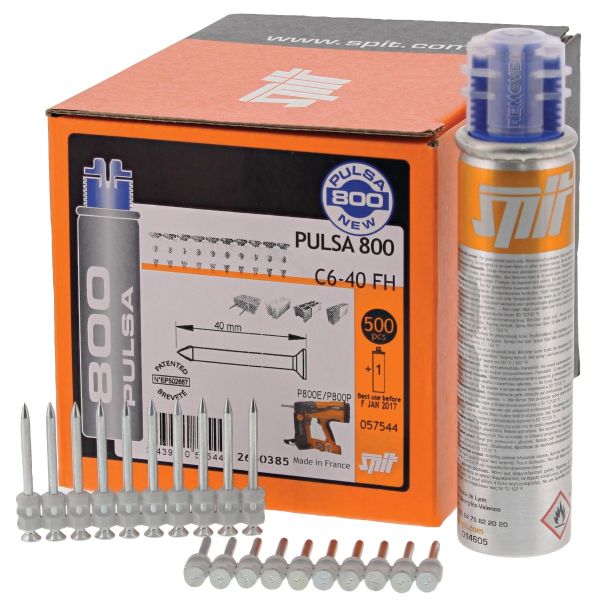 Spit Fasteners 057544 NAGEL C 6/40 MM WITH DRY SPIT PULSA-8 500 Pieces