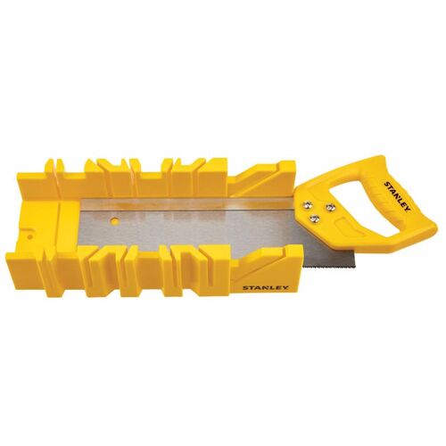 Stanley STHT20361 Miter Box with Saw 11" L X 3.6" W Plastic Yellow Yellow