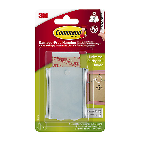 3M Command Jumbo Picture hanging Sticky nail (Holds) 3.6kg