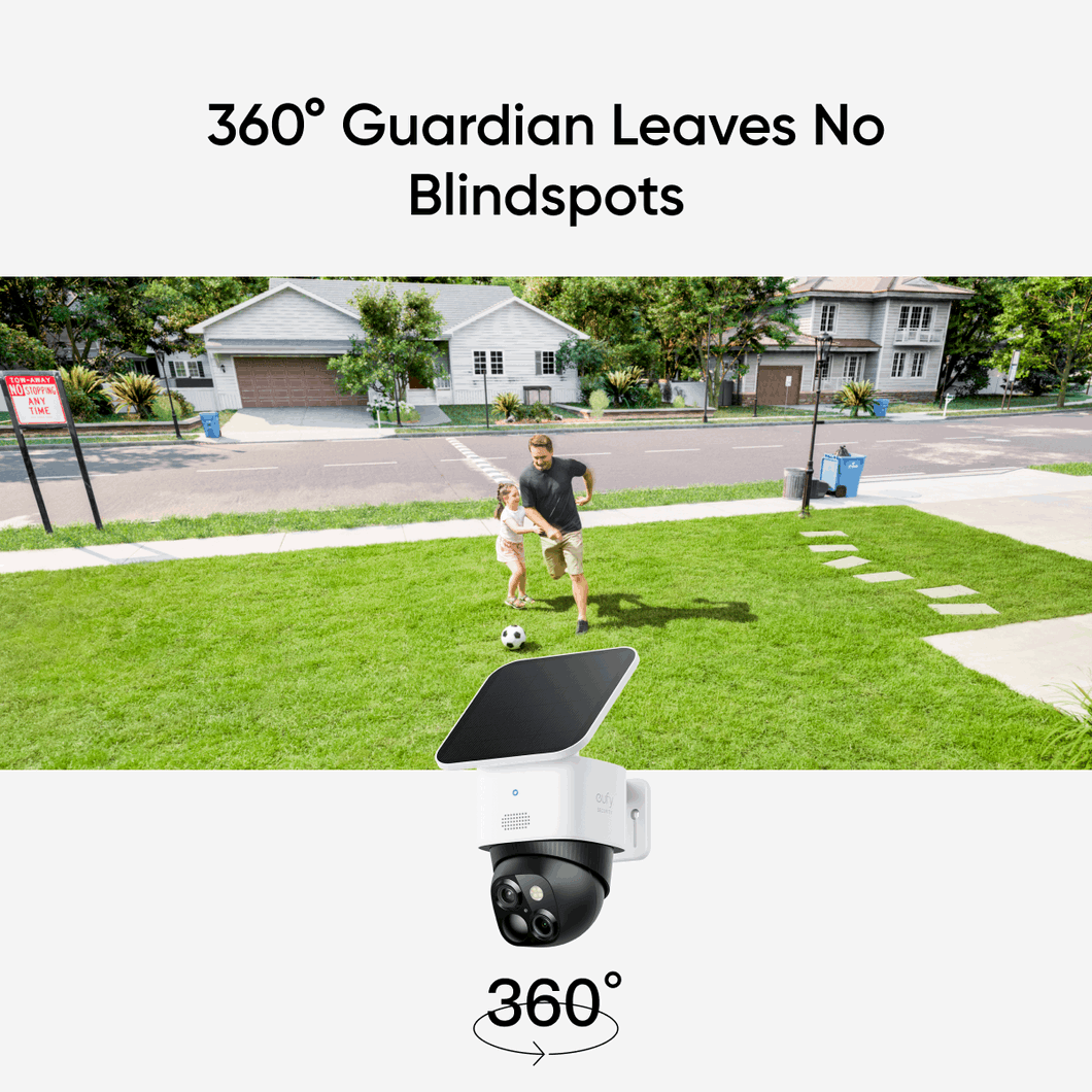 Eufy SoloCam S340 Wireless Outdoor Security Camera with Dual Lens and Solar Panel T81703W1 Monaghan Hire