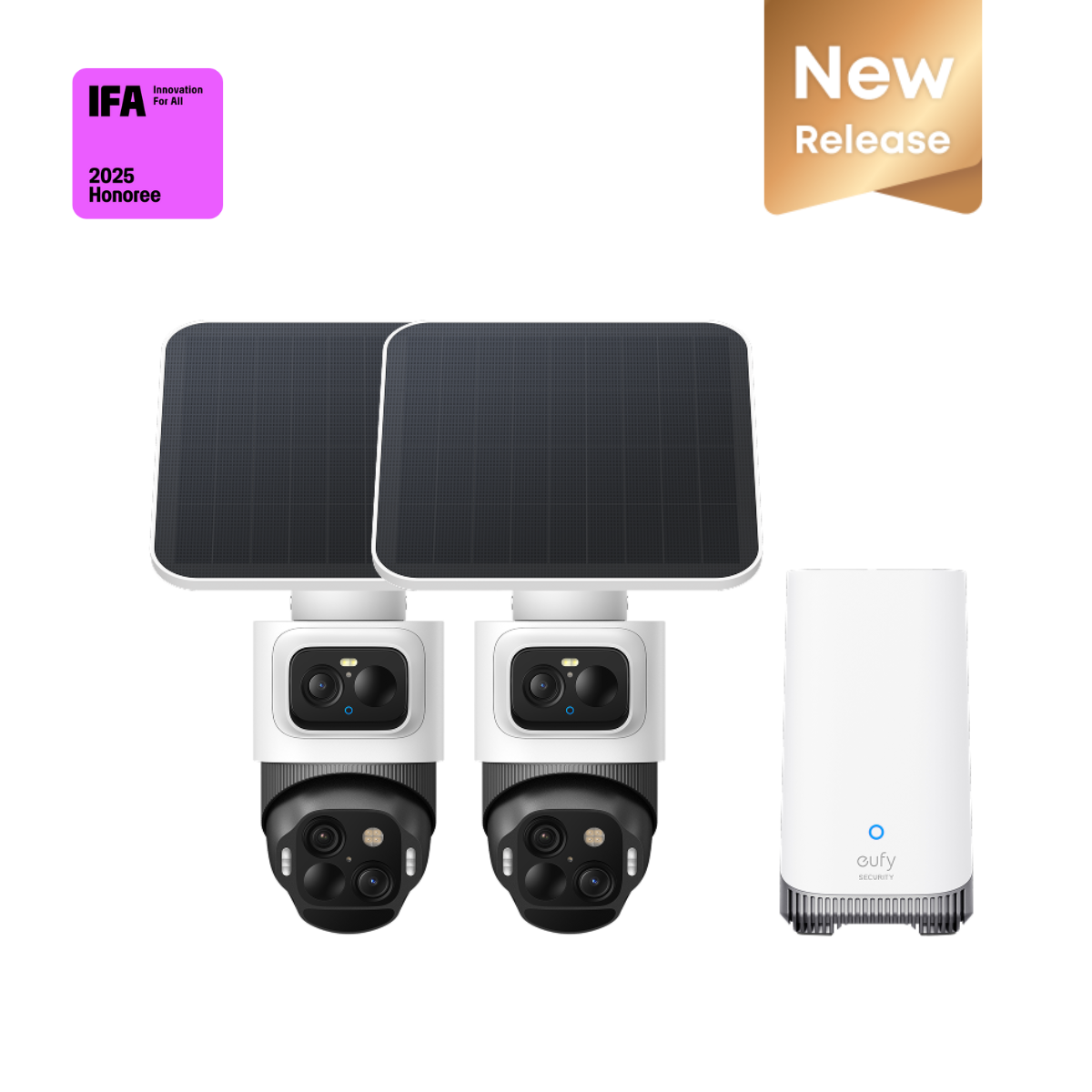 Eufy eufyCam Smart Security Camera S4 Solo 2 Cam Kit with HomeBase 3 - White | E81723W1