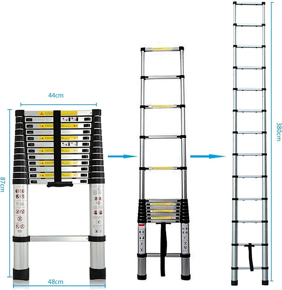 Safeline Telescopic Ladder with Bag 3.8M Monaghan Hire