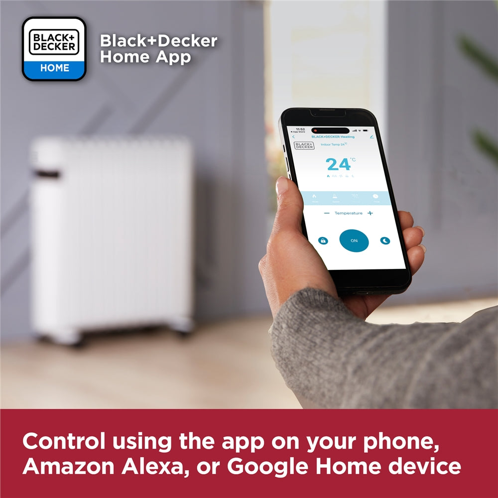 Black + Decker 2.5KW Digital Oil Free Radiator 24 Hour Weekly Timer