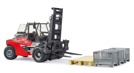 Bruder Linde HT160 Forklift With Pallet And 3 Containers