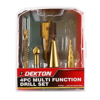 Dekton 4pc Multi Function Drill Set Step,cone,csk, DEKT80231