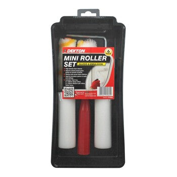 Dekton 4in 6Pce Mini Roller Set Gloss & Emulsion