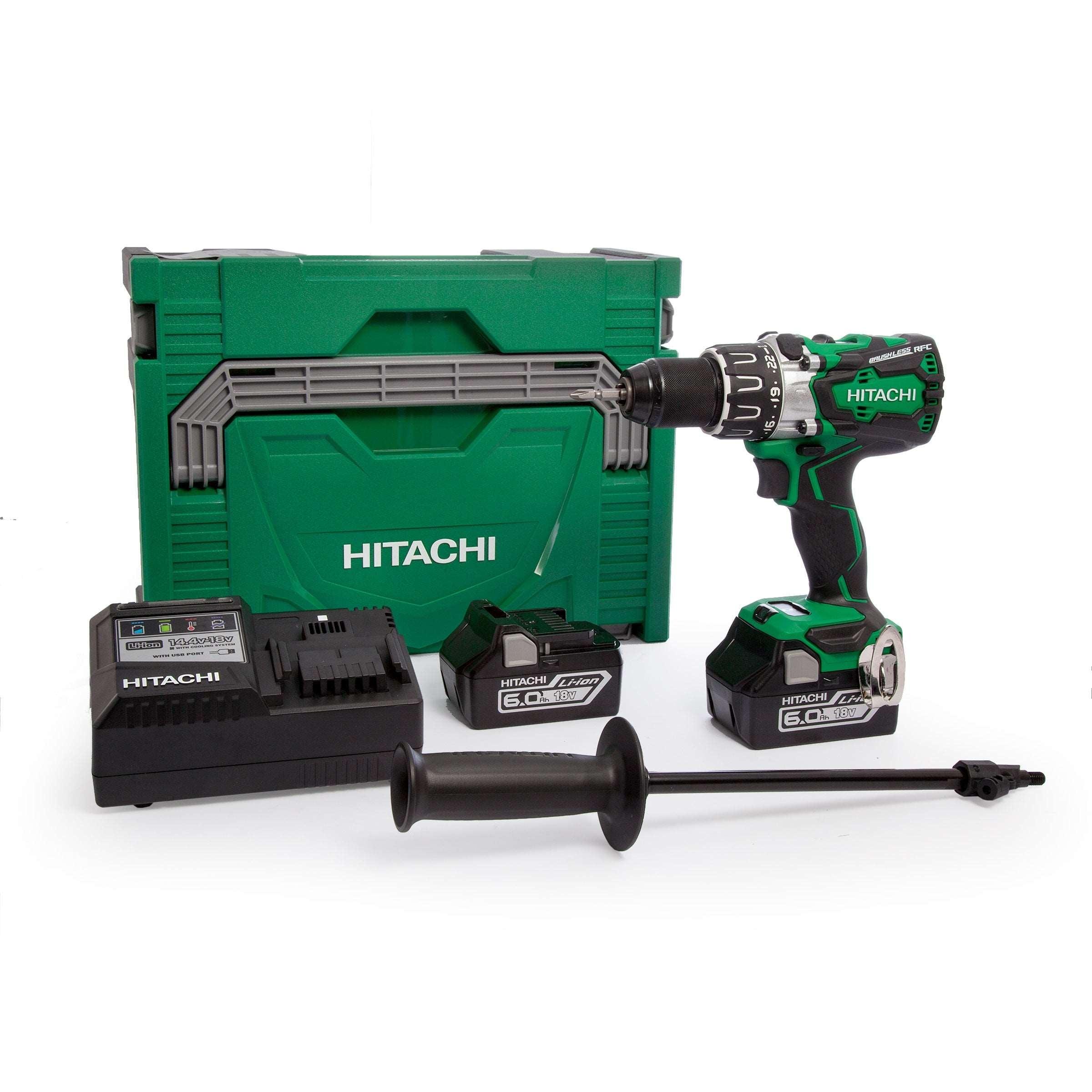 Hitachi/Hikoki DV18DBXL Combi Drill 18V Cordless Brushless (2 x 6.0Ah Batteries) Hitachi