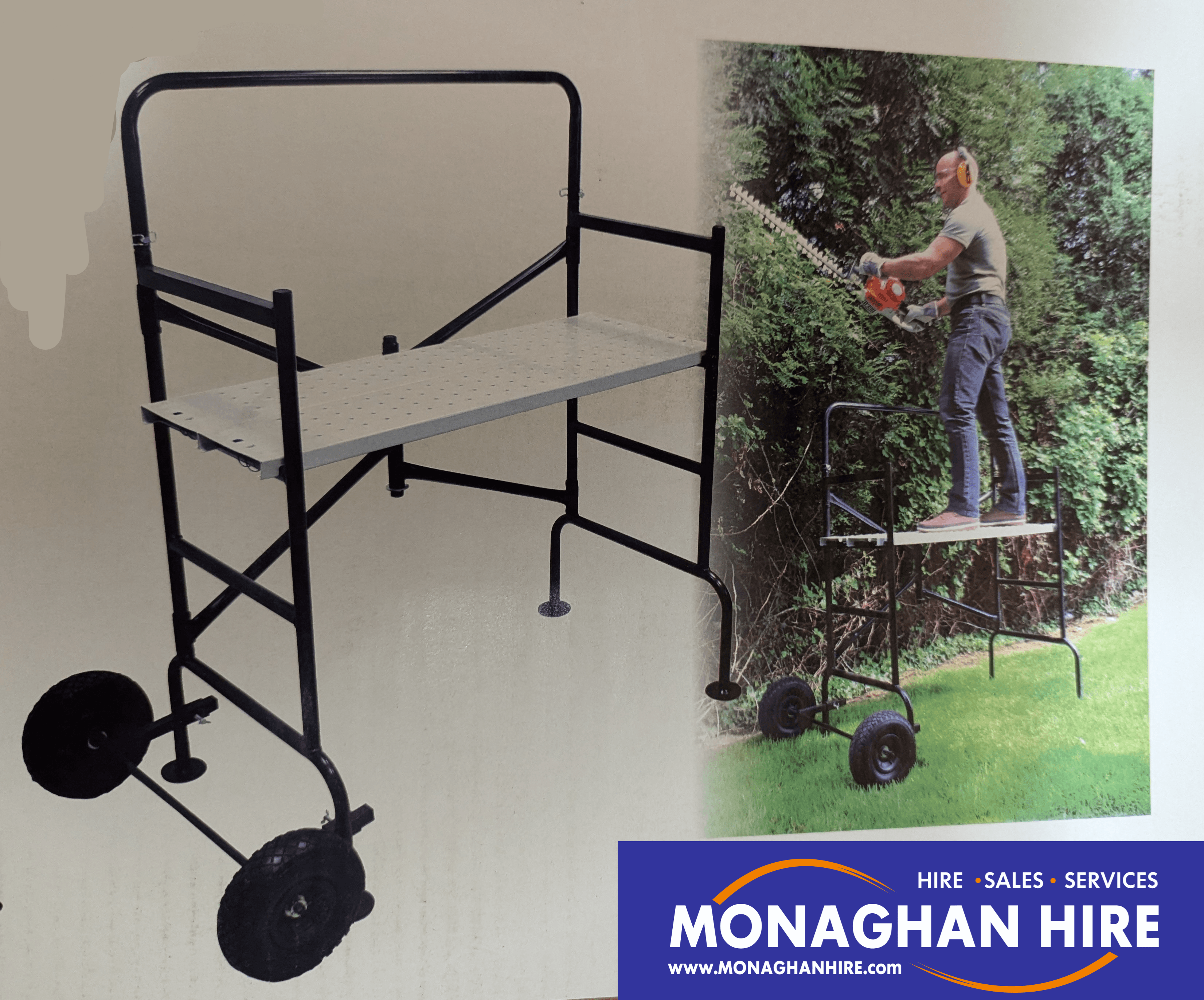 Folding steel scaffolding