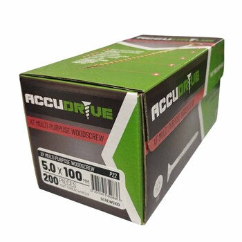 Accudrive 5 x 100 (Box of 200) Accudrive Screws Yellow