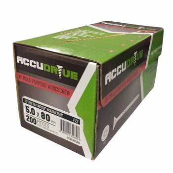 Accudrive 5 x 80 (Box of 200) Accudrive Screws Yellow