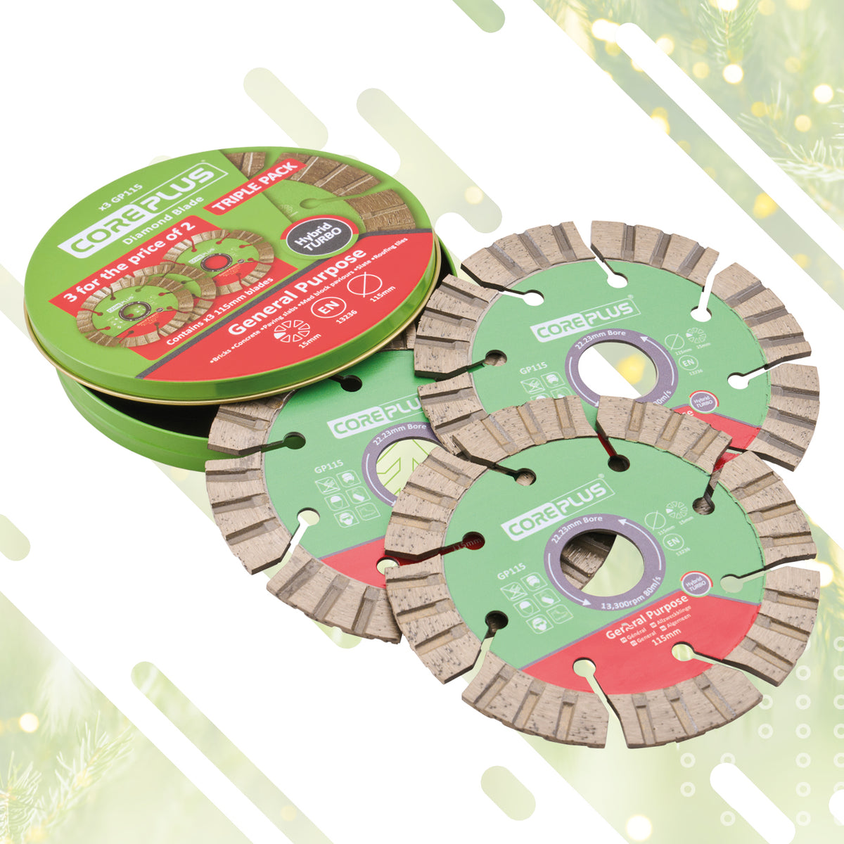 COREPLUS 115MM DIAMOND CUTTING BLADES (3 PACK) XMS26DB115