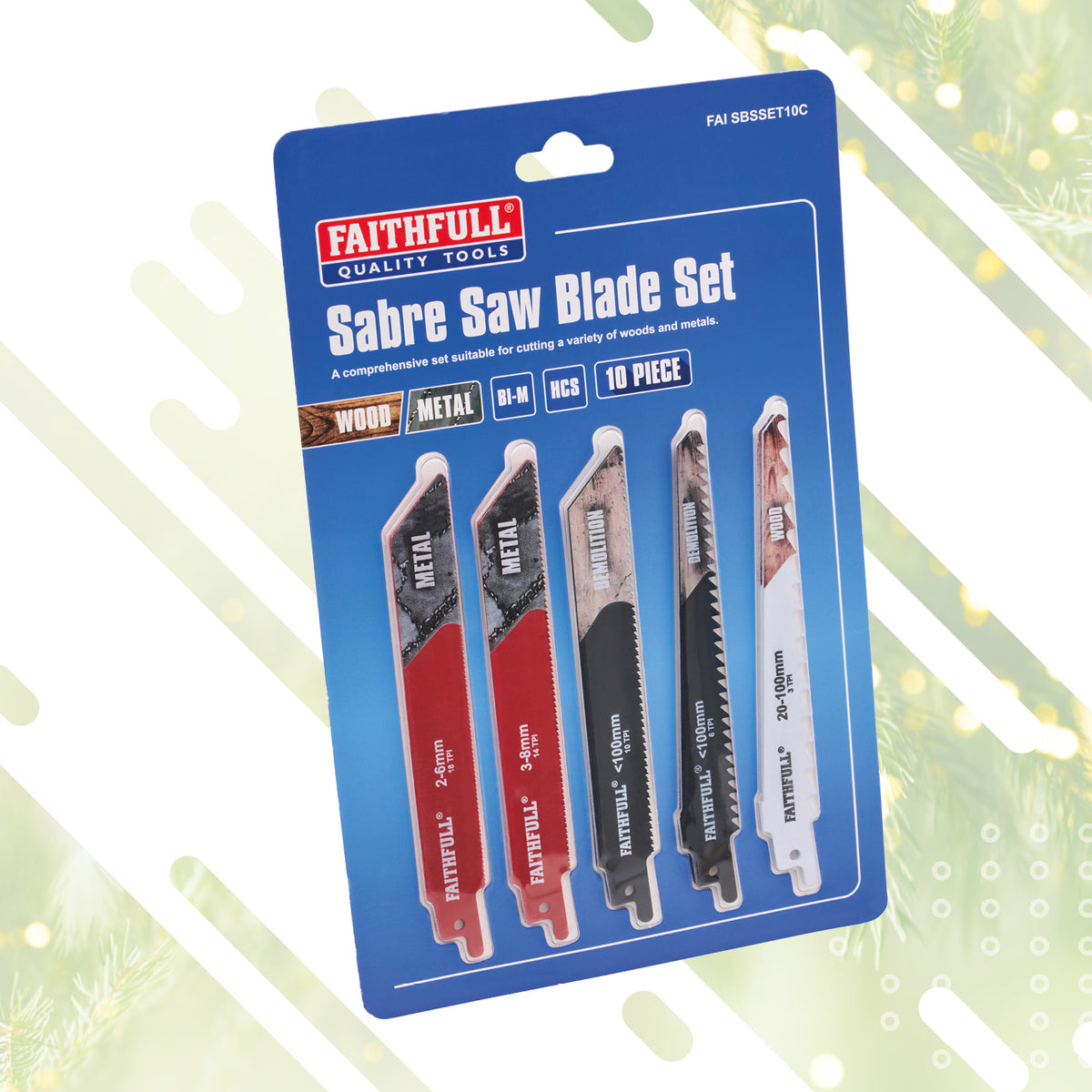 FAITHFULL 10 PIECE SABRE SAW BLADE SET XMS26SABRE