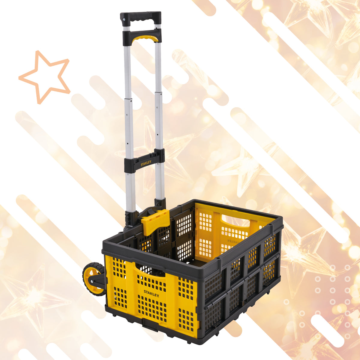 STANLEY FOLDING HAND TRUCK/TROLLEY WITH BASKET XMS26TROLLEY