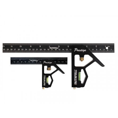 Faithfull Prestige Combination Square Twin Pack 150mm (6in) & 300mm (12in) XMS25SQSET