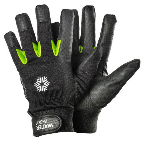 Tegera Tegera 517 Black, Green Leather Waterproof Gloves