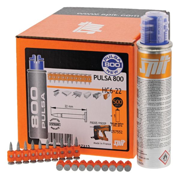Spit Pulsa 800 HC6-15 Nails with gas 15mm (Pack of 500) - 057550