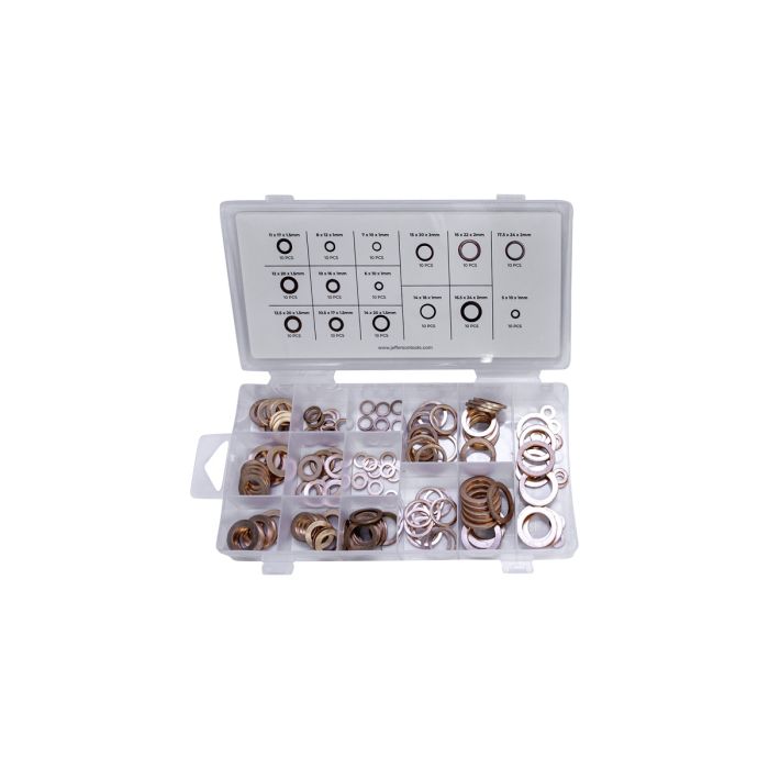 Jefferson 150pc Copper Washer Assortment, Metric