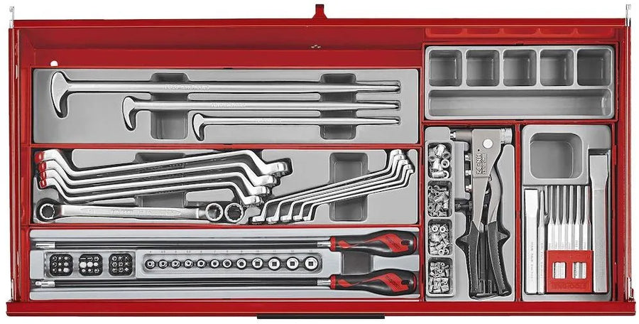 Teng TKW37R663T 37" PRO35™ roller cabinet tool kit 663 pieces red