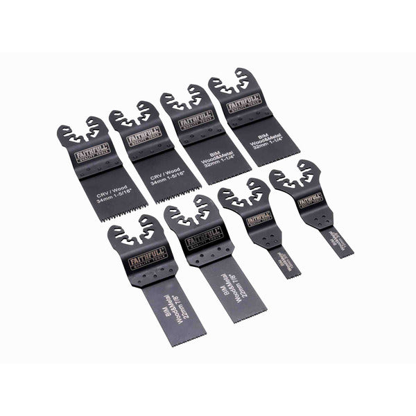 Faithfull 8 Piece Mixed Multi-Tool Blade Set XMS25MULTI8