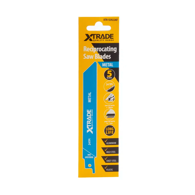 XTRADE SS922AF Recip Saw Blade Metal (5 Pack) – 150mm BIM Fine Cut Blades