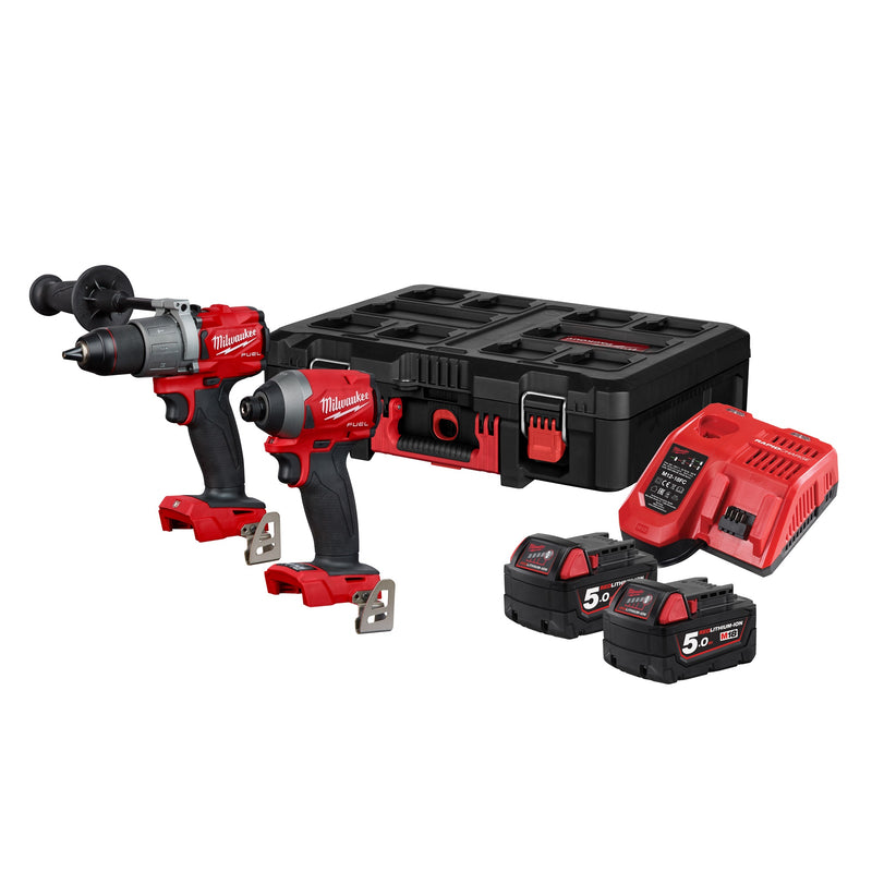 MILWAUKEE M18FPP2L2-502P 18v Combi and Impact Driver c/w 2x5ah Batteries Monaghan Hire