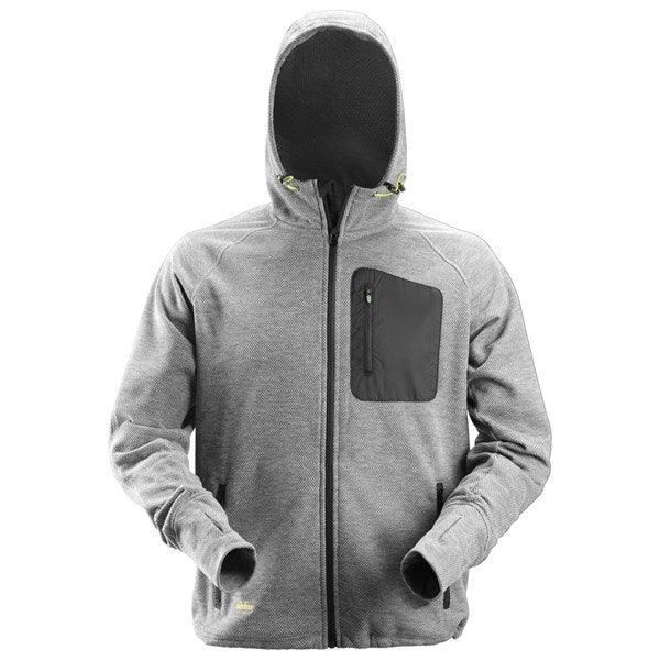 Snickers 8041 FlexiWork Fleece Hoodie (1804 Grey/Black) Monaghan Hire