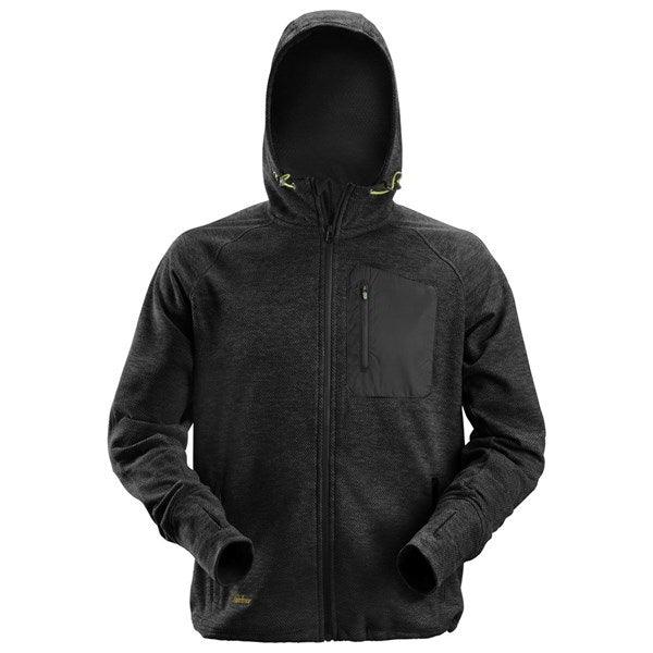 Snickers 8041 FlexiWork Fleece Hoodie (0404 Black/Black) Monaghan Hire