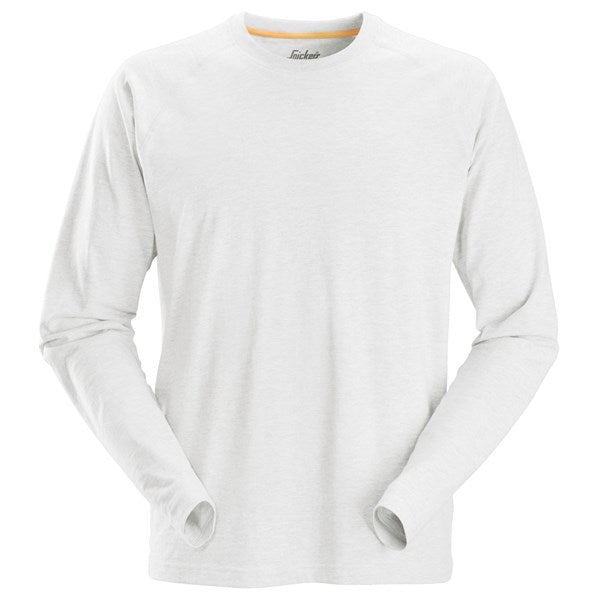Snickers 2410 AllroundWork Long Sleeve T-Shirt (0900 White) Monaghan Hire