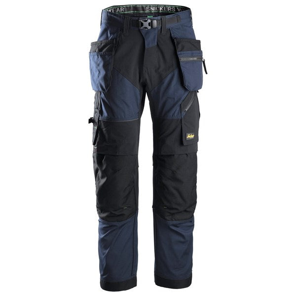 Snickers 6902 FlexiWork Work Trousers+ Holster Pockets (9504 Navy / Black) Monaghan Hire