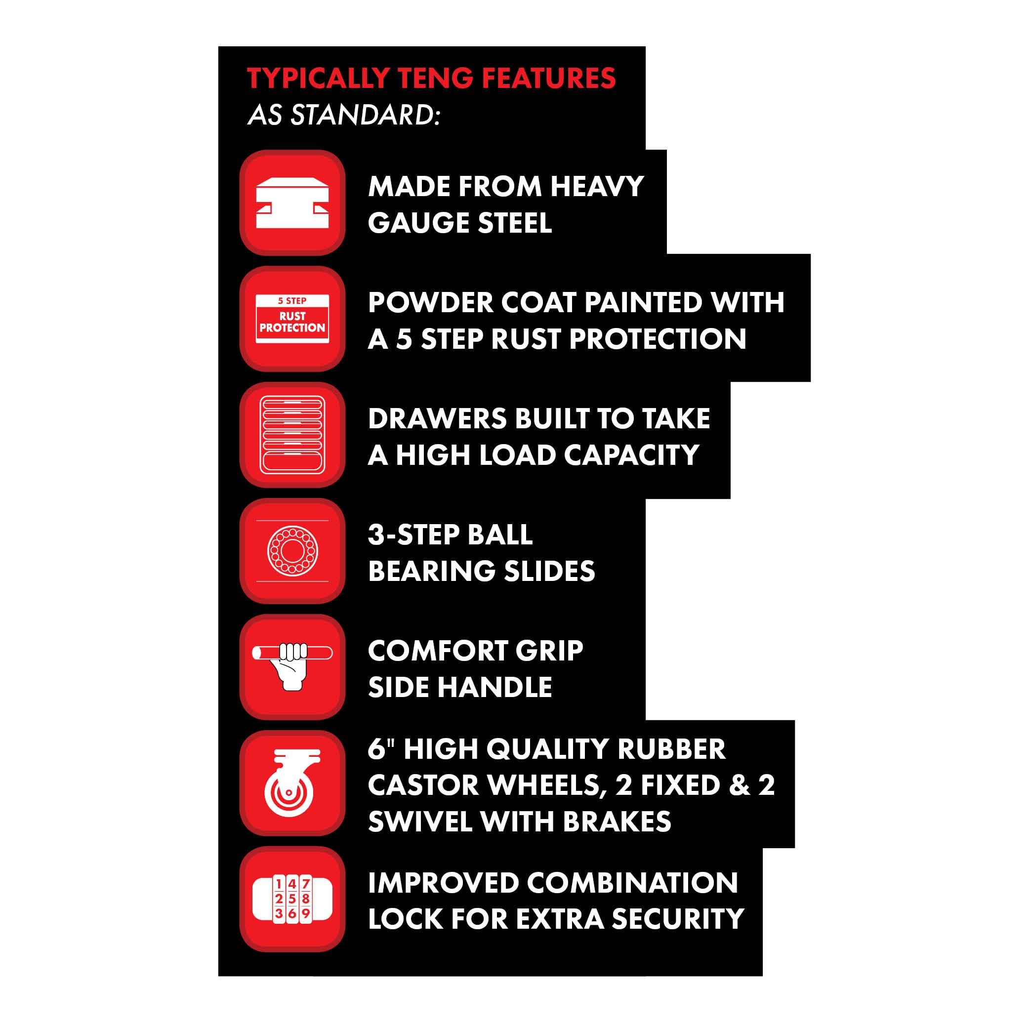 TENG TOOL BOX ROLLER CAB 67IN 13 DR 1 DOOR TCW814N TengTools