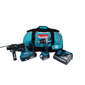 MAKITA DLX2204TX3 18V LXT TWIN KIT DHP484 COMBI & DHR242 SDS+ HAMMER INC 2X 5.0AH BATTERIES Makita