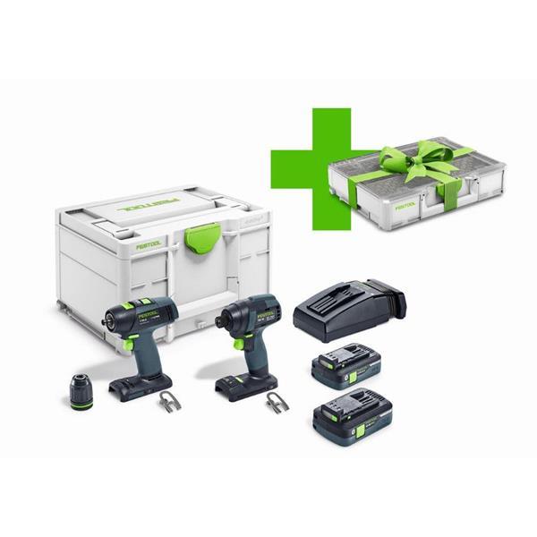 Festool 577437 TID 18 4,0-Set T, 18V Cordless Impact Driver & Drill Set Festool
