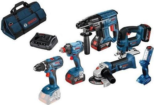 Bosch 6 Piece Combi Kit - With Batteries Bosch