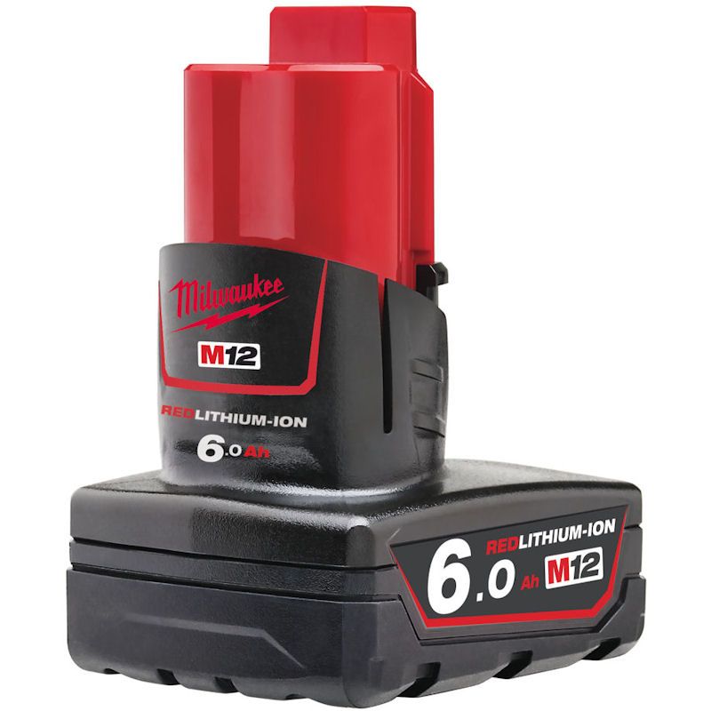 MILWAUKEE M12B6 M12 6.0AH RED LITHIUM-ION BATTERY Monaghan Hire