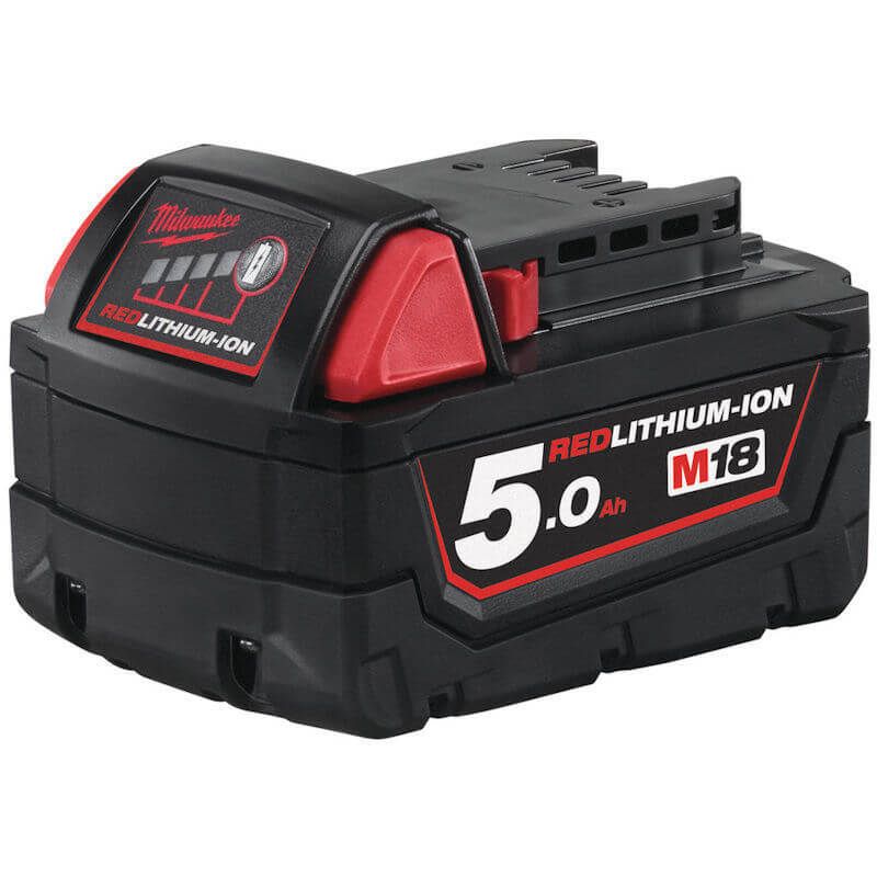 MILWAUKEE M18B5 M18 5.0AH RED LITHIUM-ION BATTERY Monaghan Hire