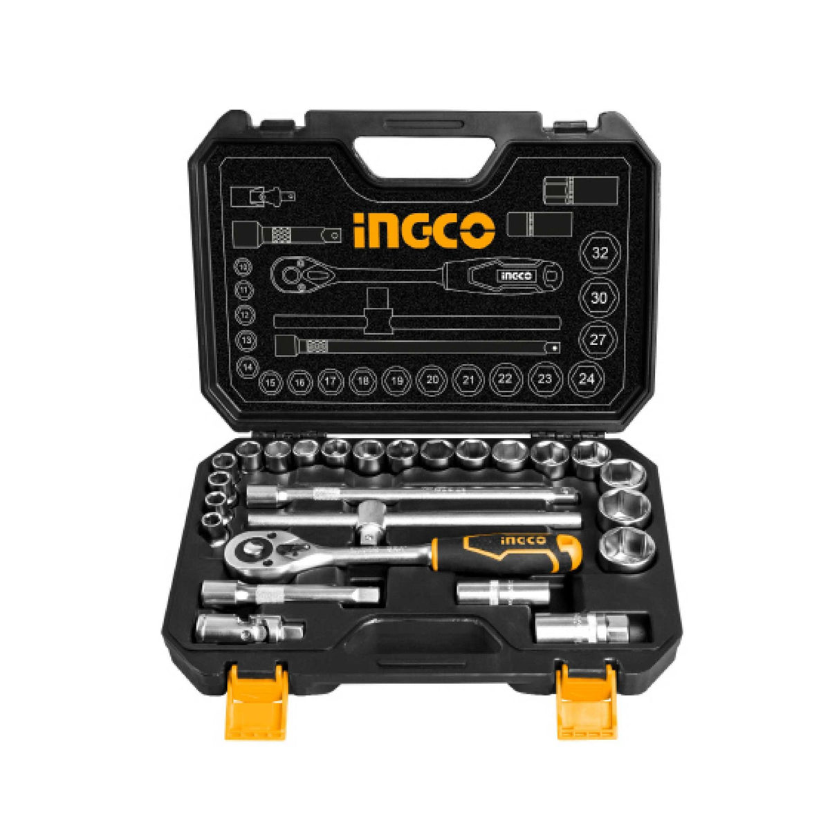 INGCO 45 PCS X 1/4 SOCKET SET SOCKET 4 -14MM