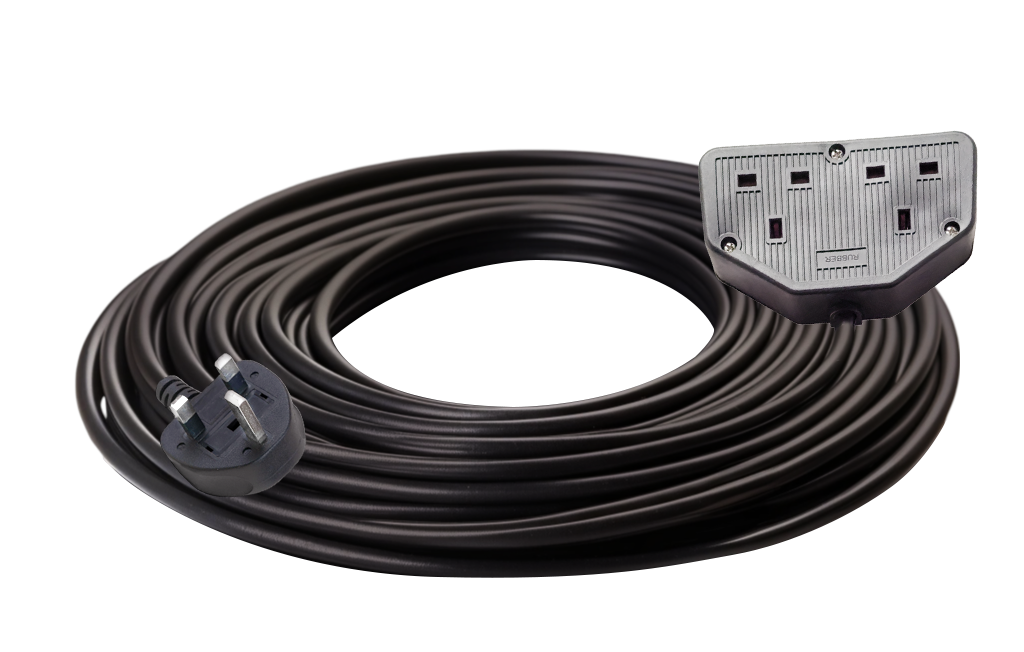 SAFELINE CABLE 1.25MM 13 AMP DOUBLE SOCKT / 3 PIN