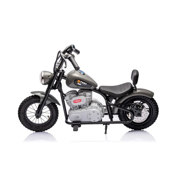 36V Electric Chopper Motor Cycle Ride on with Twist Grip Throttle - Age 7