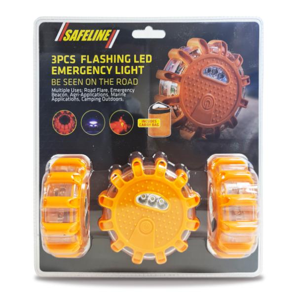 Safeline 3 Pack Flashing LED Emergency Light