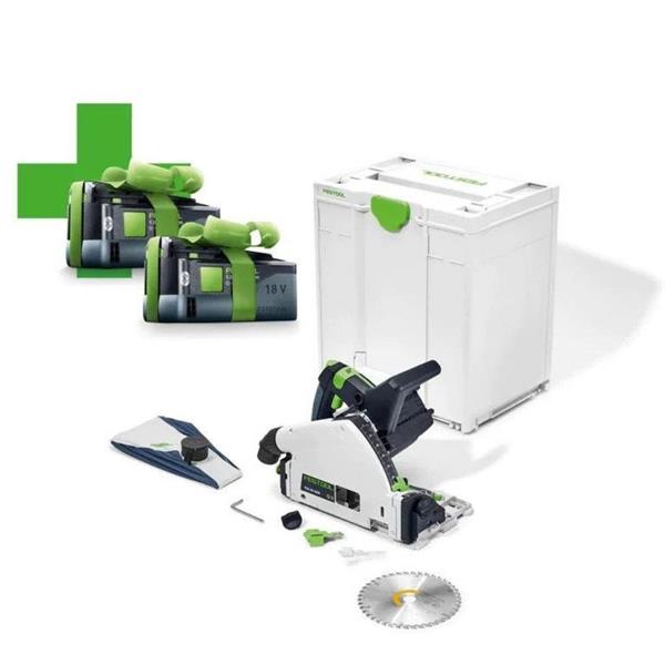 Festool 577025 TSC 55 KEB-Basic Cordless Plunge Saw (FREE 2x5.0Ah Battery Packs)