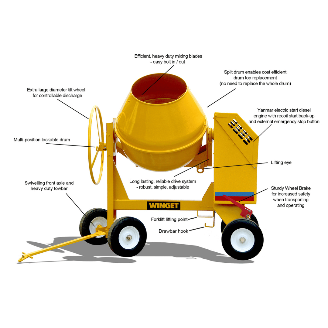 Winget 175T Diesel Cement Mixer  W175TES