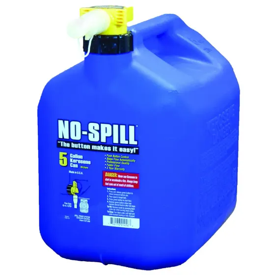 AMA No Spill 1456 Fuel Can, 5 Gallon Plastic, Blue Monaghan Hire