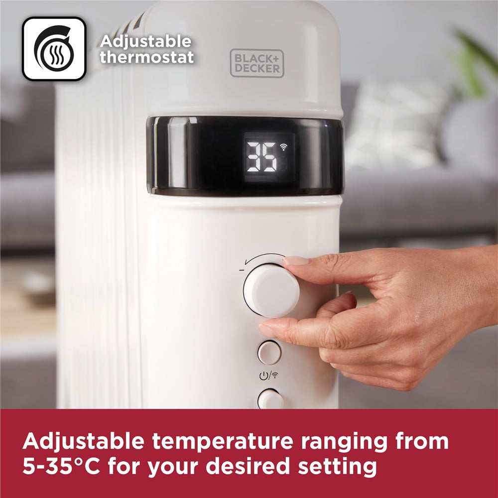 Black + Decker 2.5KW Digital Oil Free Radiator 24 Hour Weekly Timer