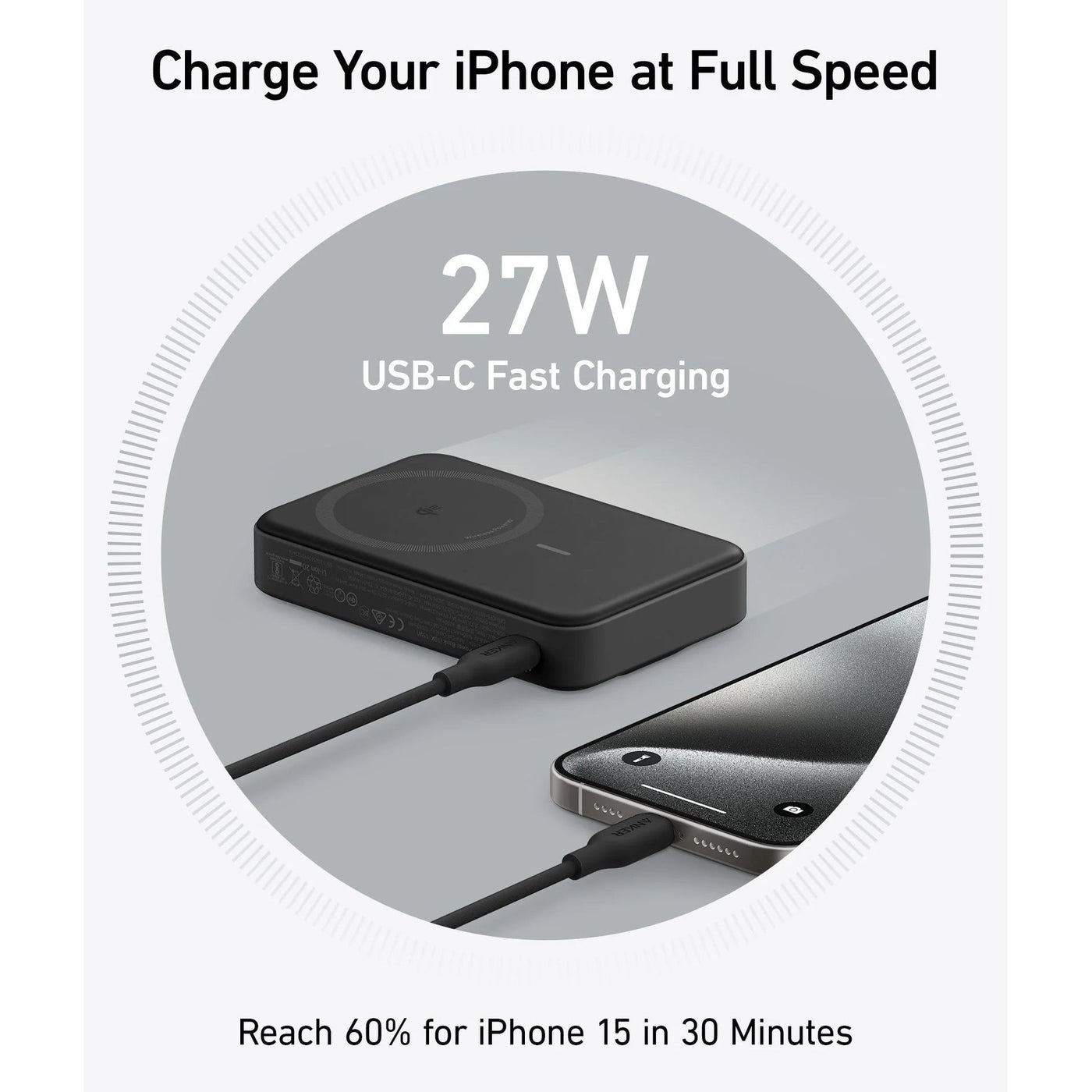 Anker MagGo 10,000mah Wireless Power Bank - Black A1654G11