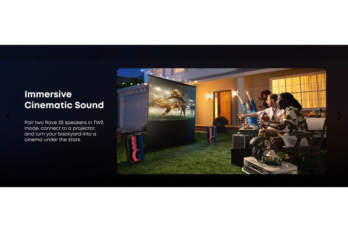 Soundcore Rave 3s Bluetooth Speaker, Karaoke Party Speaker 200w Black A31A3012