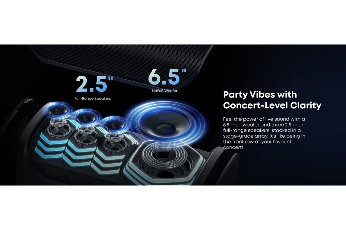 Soundcore Rave 3s Bluetooth Speaker, Karaoke Party Speaker 200w Black A31A3012