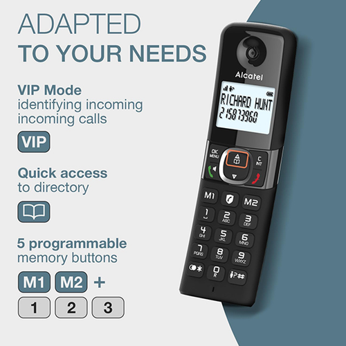 Alcatel F860 Duo Twin Pack Cordless Phones with Call Block | Black